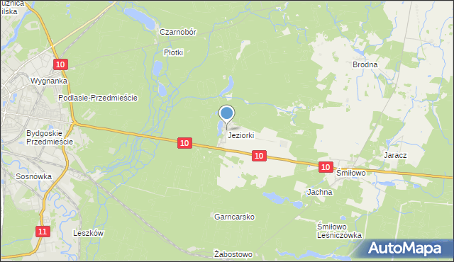 mapa Jeziorki, Jeziorki gmina Kaczory na mapie Targeo