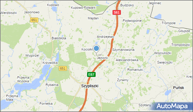 mapa Jeziorki, Jeziorki gmina Szypliszki na mapie Targeo