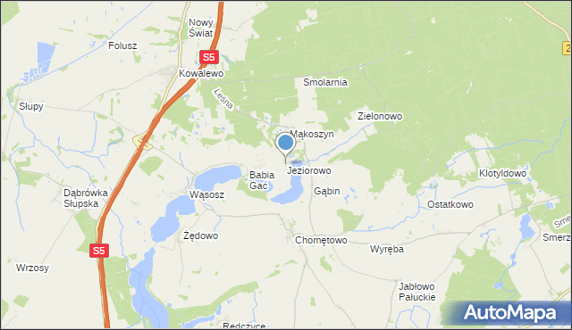 mapa Jeziorowo, Jeziorowo na mapie Targeo