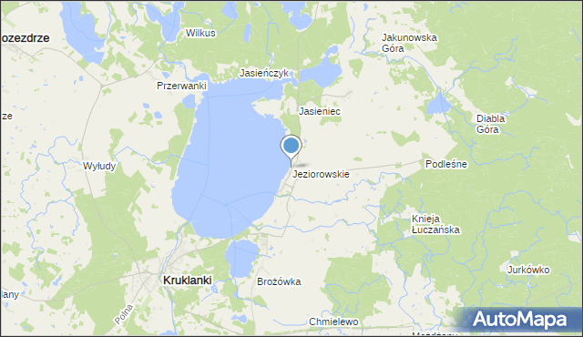 mapa Jeziorowskie, Jeziorowskie gmina Kruklanki na mapie Targeo