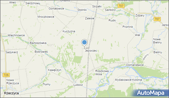 mapa Jeziorzec, Jeziorzec na mapie Targeo