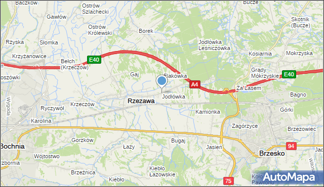 mapa Jodłówka, Jodłówka gmina Rzezawa na mapie Targeo