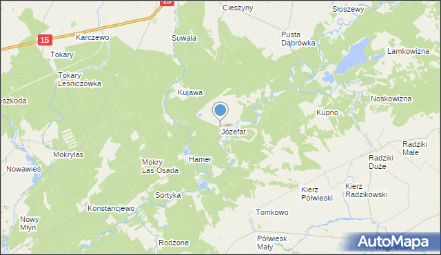 mapa Józefat, Józefat gmina Golub-Dobrzyń na mapie Targeo