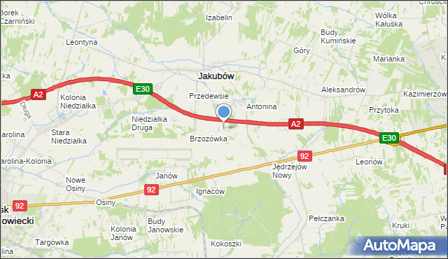 mapa Józefin, Józefin gmina Jakubów na mapie Targeo