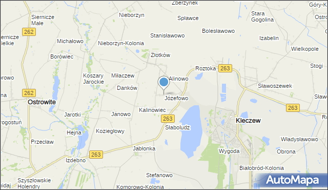 mapa Józefowo, Józefowo gmina Kleczew na mapie Targeo