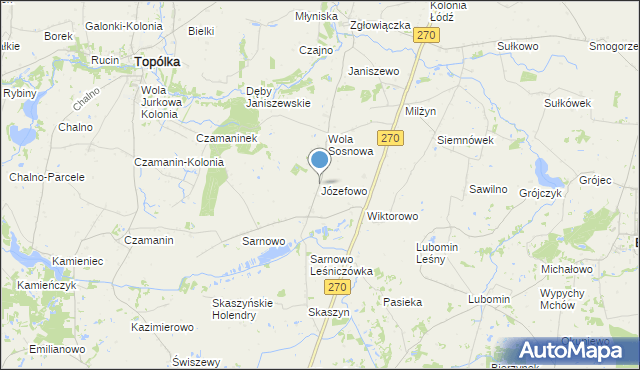 mapa Józefowo, Józefowo gmina Lubraniec na mapie Targeo