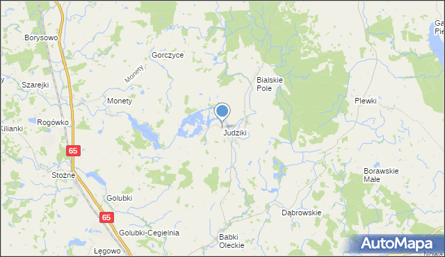 mapa Judziki, Judziki gmina Olecko na mapie Targeo