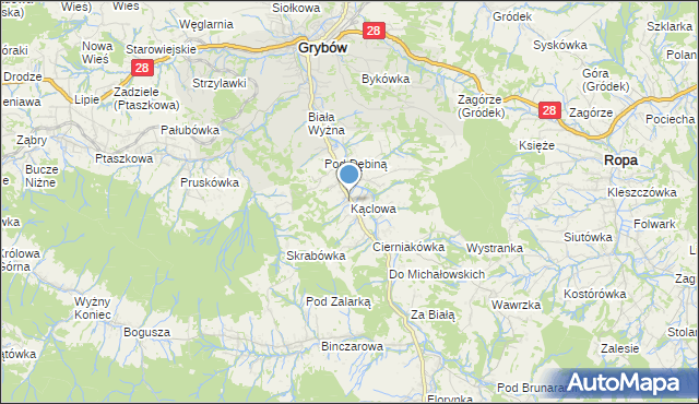 mapa Kąclowa, Kąclowa na mapie Targeo