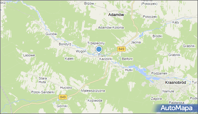 mapa Kaczórki, Kaczórki na mapie Targeo