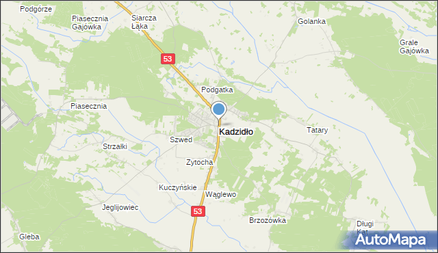 mapa Kadzidło, Kadzidło na mapie Targeo