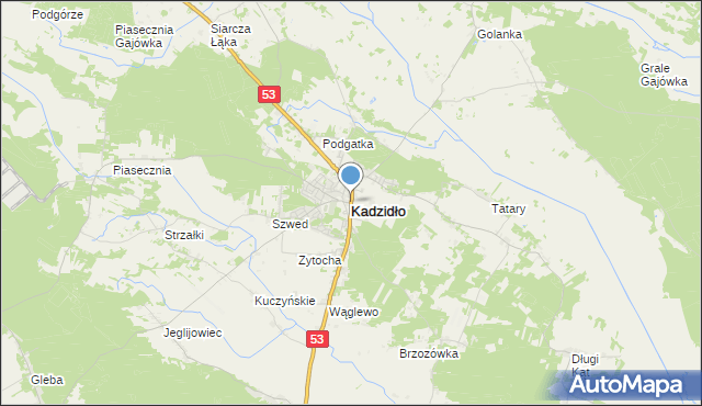 kadzidlo mapa Mapa Kadzidło, Kadzidło na mapie Targeo