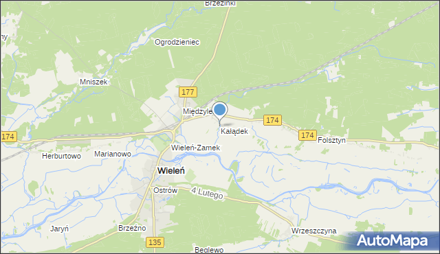 mapa Kałądek, Kałądek na mapie Targeo