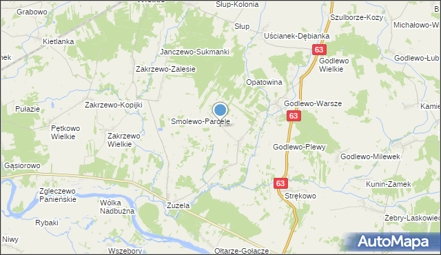 mapa Kałęczyn, Kałęczyn gmina Nur na mapie Targeo