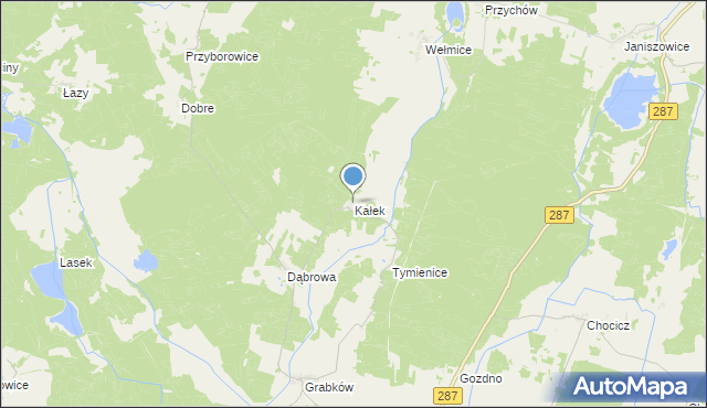 mapa Kałek, Kałek gmina Lubsko na mapie Targeo