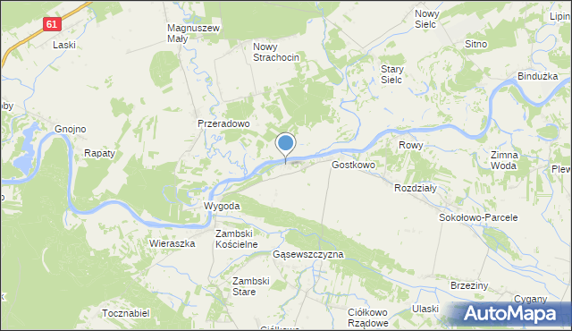 mapa Kalinowo, Kalinowo gmina Obryte na mapie Targeo