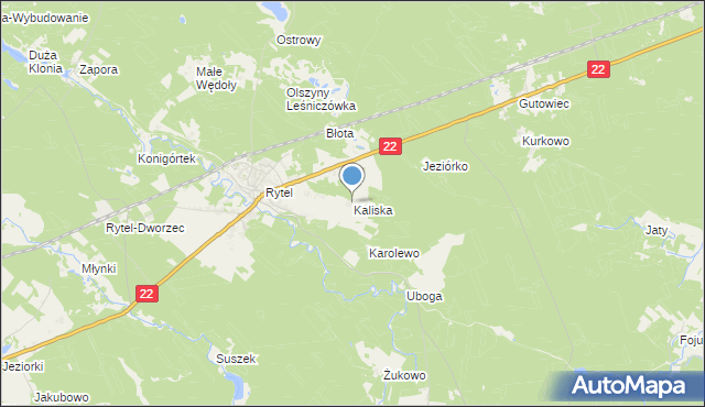 mapa Kaliska, Kaliska gmina Czersk na mapie Targeo