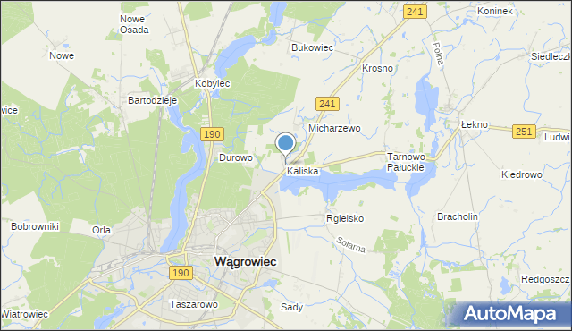 mapa Kaliska, Kaliska gmina Wągrowiec na mapie Targeo
