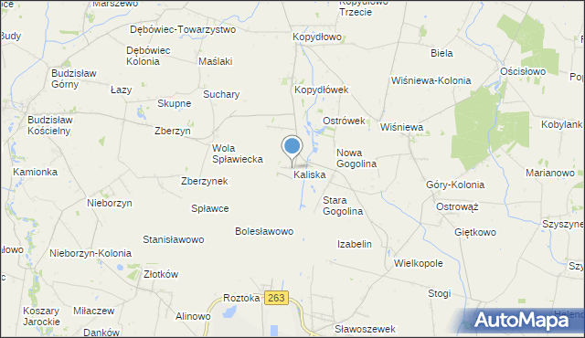 mapa Kaliska, Kaliska gmina Wilczyn na mapie Targeo