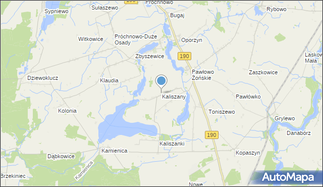 mapa Kaliszany, Kaliszany gmina Wągrowiec na mapie Targeo