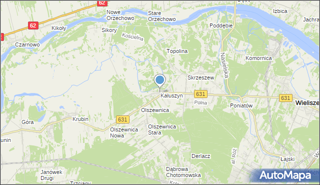 mapa Kałuszyn, Kałuszyn gmina Wieliszew na mapie Targeo