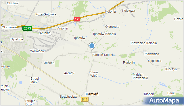 mapa Kamień-Kolonia, Kamień-Kolonia gmina Kamień na mapie Targeo