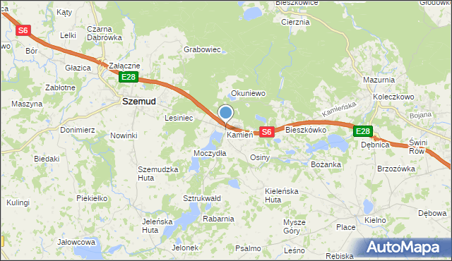 mapa Kamień, Kamień gmina Szemud na mapie Targeo
