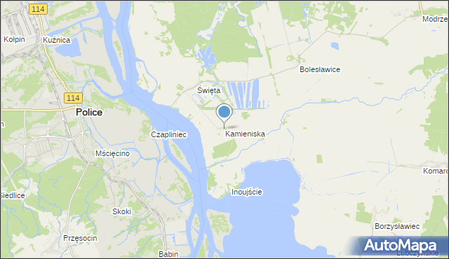 mapa Kamieniska, Kamieniska na mapie Targeo