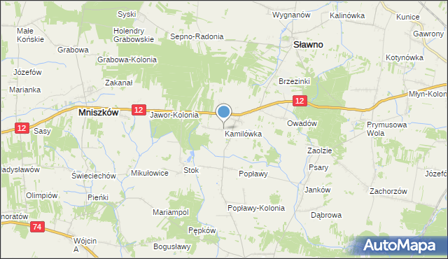 mapa Kamilówka, Kamilówka na mapie Targeo