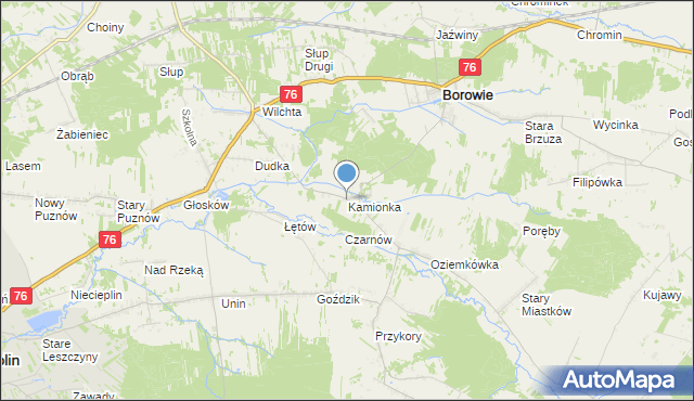 mapa Kamionka, Kamionka gmina Borowie na mapie Targeo