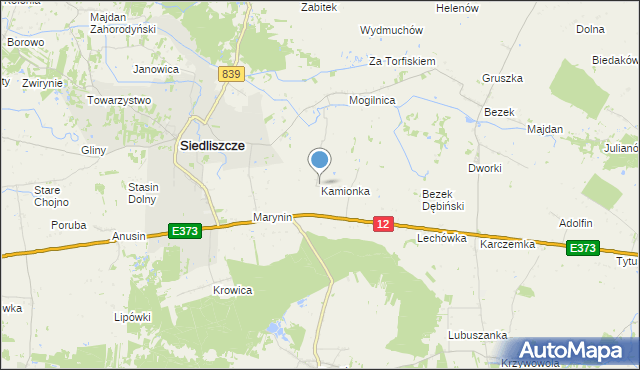 mapa Kamionka, Kamionka gmina Siedliszcze na mapie Targeo