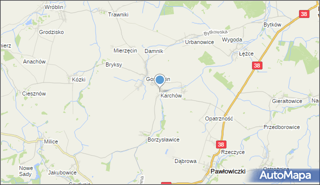 mapa Karchów, Karchów na mapie Targeo