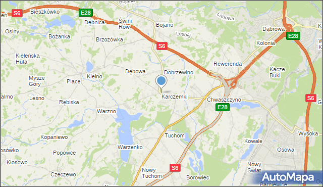 mapa Karczemki, Karczemki gmina Szemud na mapie Targeo