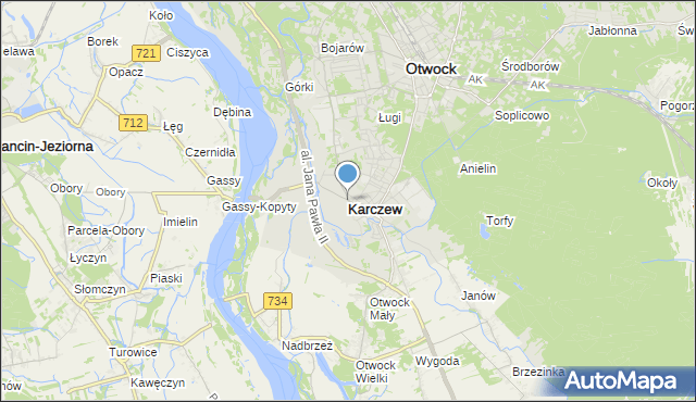 mapa Karczew, Karczew powiat otwocki na mapie Targeo
