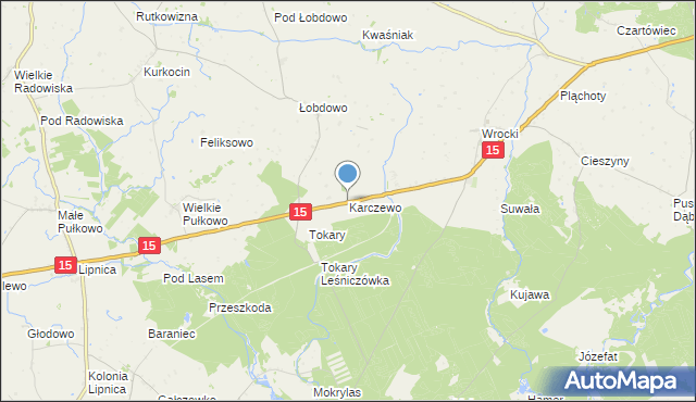 mapa Karczewo, Karczewo gmina Golub-Dobrzyń na mapie Targeo