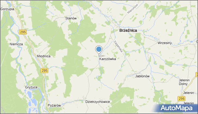 mapa Karczówka, Karczówka gmina Brzeźnica na mapie Targeo