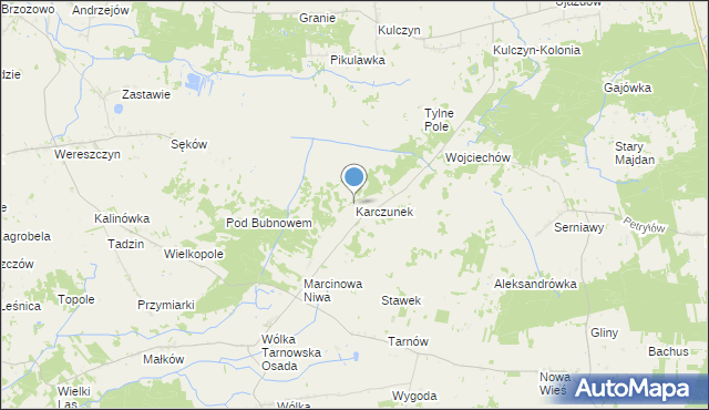 mapa Karczunek, Karczunek gmina Wierzbica na mapie Targeo
