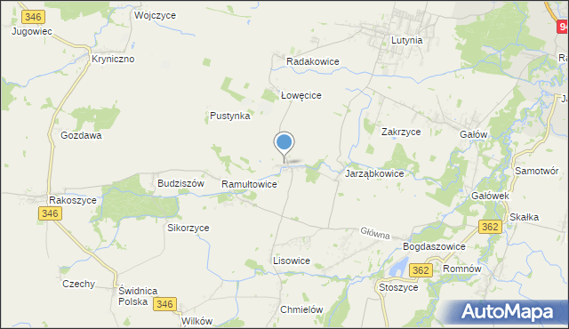 mapa Karczyce, Karczyce na mapie Targeo