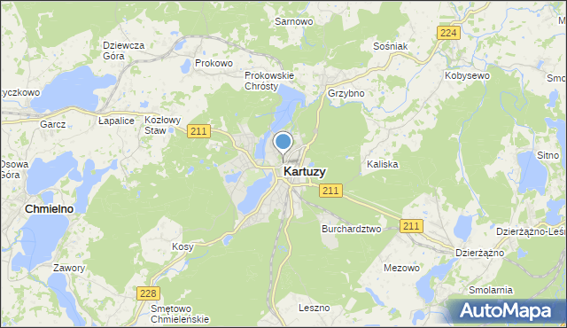 mapa kartuzy Mapa Kartuzy, Kartuzy na mapie Targeo