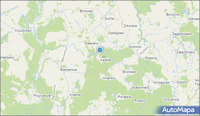 mapa Karwie, Karwie gmina Połczyn-Zdrój na mapie Targeo