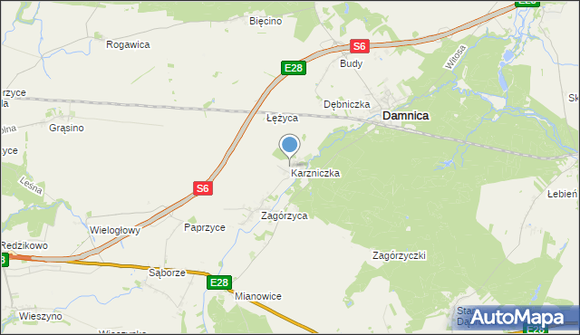 mapa Karzniczka, Karzniczka na mapie Targeo