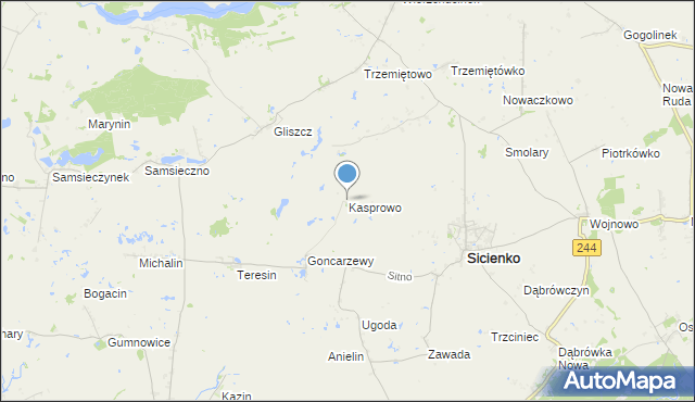 mapa Kasprowo, Kasprowo na mapie Targeo