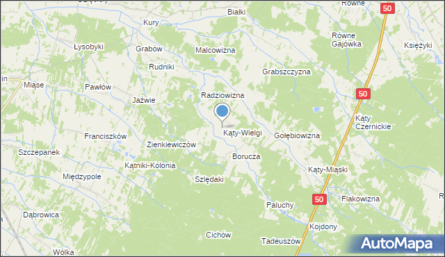 mapa Kąty-Wielgi, Kąty-Wielgi na mapie Targeo