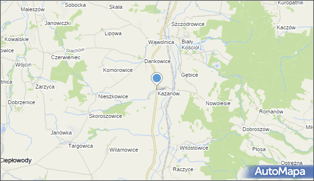 mapa Kazanów, Kazanów gmina Strzelin na mapie Targeo