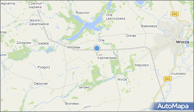 mapa Kaźmierzewo, Kaźmierzewo gmina Mrocza na mapie Targeo