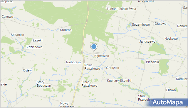 mapa Kębłowice, Kębłowice gmina Naruszewo na mapie Targeo