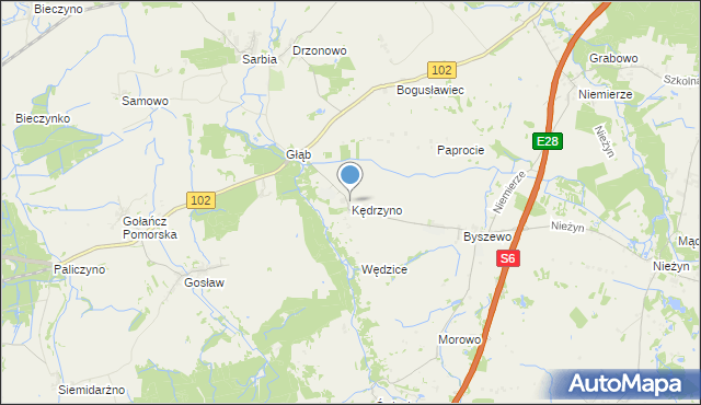 mapa Kędrzyno, Kędrzyno na mapie Targeo