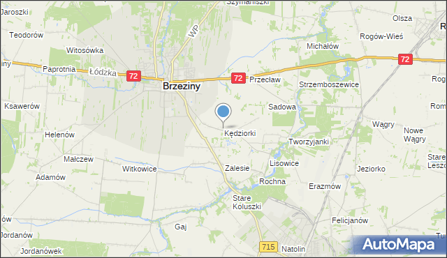 mapa Kędziorki, Kędziorki na mapie Targeo