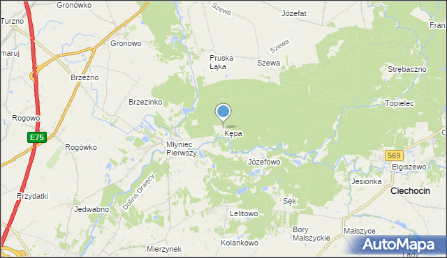 mapa Kępa, Kępa gmina Ciechocin na mapie Targeo