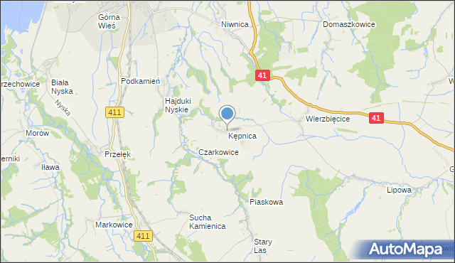 mapa Kępnica, Kępnica na mapie Targeo