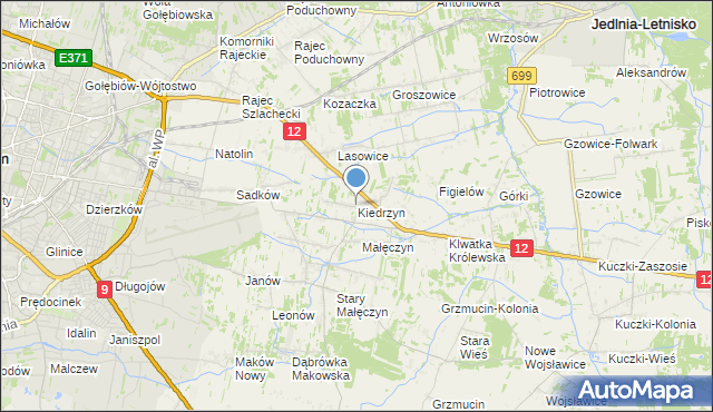 mapa Kiedrzyn, Kiedrzyn gmina Gózd na mapie Targeo